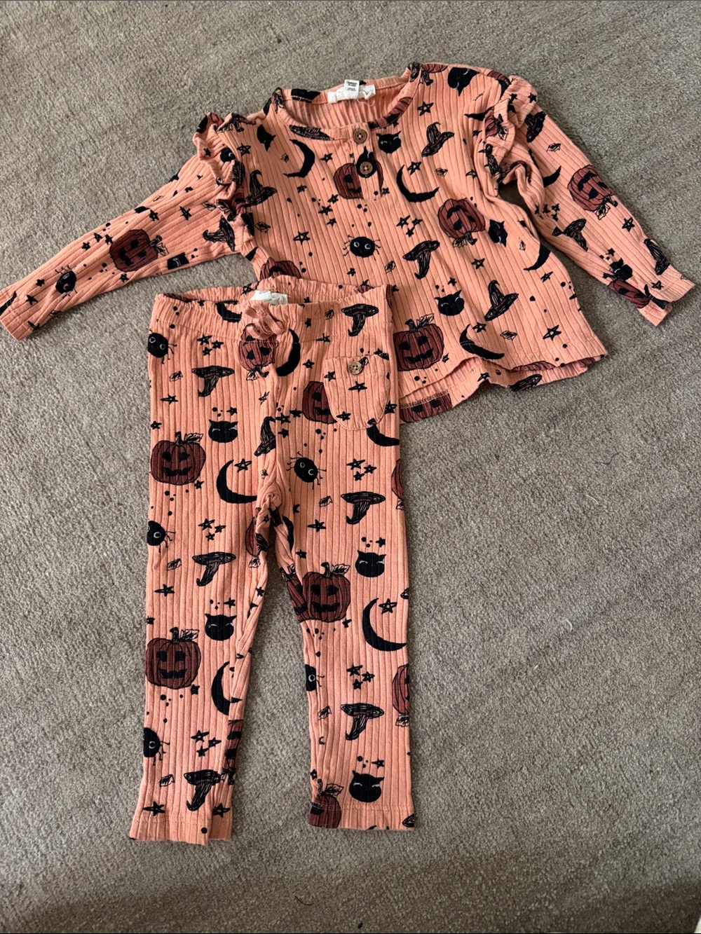 18M Halloween set Pumpkin & Moon Ribbed